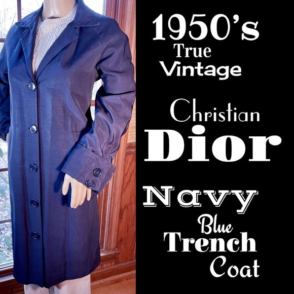 Dior Jackets & Blazers - ▪️VTG▪️DIOR▪️1950's Navy Blue Trench Coat